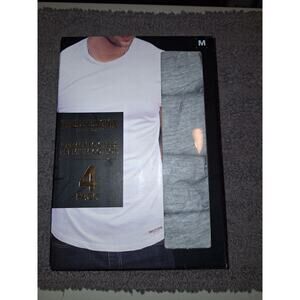 True Religion Crew Neck Tshirts‎ 4 Pk Mens Medium Gray Logo 100%Cotton